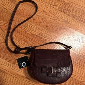 G by Guess Charley Saddle Crossbody in Wine Color